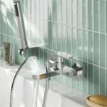 Nuie Binsey Chrome Wall Mounted Bath Shower Mixer with Kit