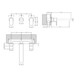 Nuie Binsey Chrome 3 Hole Wall Basin Mixer