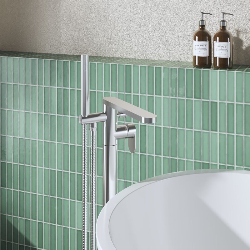 Nuie Binsey Chrome Freestanding Bath Shower Mixer