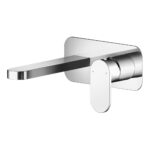 Nuie Binsey Chrome 2 Hole Wall Basin Mixer with Plate
