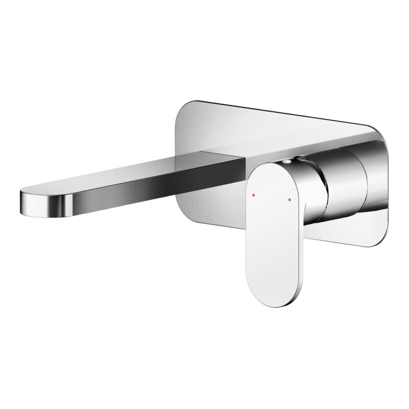 Nuie Binsey Chrome 2 Hole Wall Basin Mixer with Plate Nuie Binsey Chrome 2 Hole Wall Basin Mixer with Plate