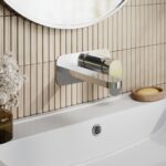 Nuie Binsey Chrome 2 Hole Wall Basin Mixer with Plate