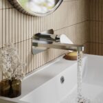 Nuie Binsey Chrome 2 Hole Wall Basin Mixer with Plate