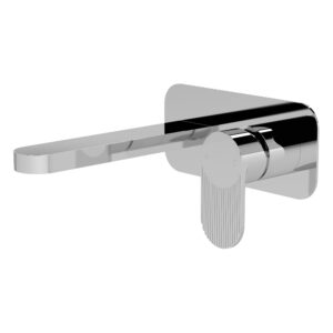 Nuie Cyprus Chrome 2 Hole Wall Basin Mixer with Plate