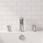 Nuie Binsey Chrome 3 Tap Hole Deck Mounted Bath Filler