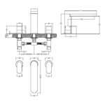 Nuie Binsey Chrome 3 Tap Hole Deck Mounted Bath Filler