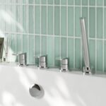 Nuie Binsey Chrome 4 Hole Deck Bath Shower Mixer No Spout
