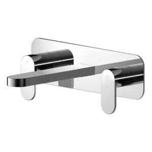 Nuie Binsey Chrome 3 Hole Wall Basin Mixer with Plate