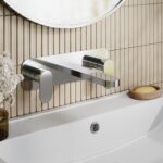 Nuie Binsey Chrome 3 Hole Wall Basin Mixer with Plate