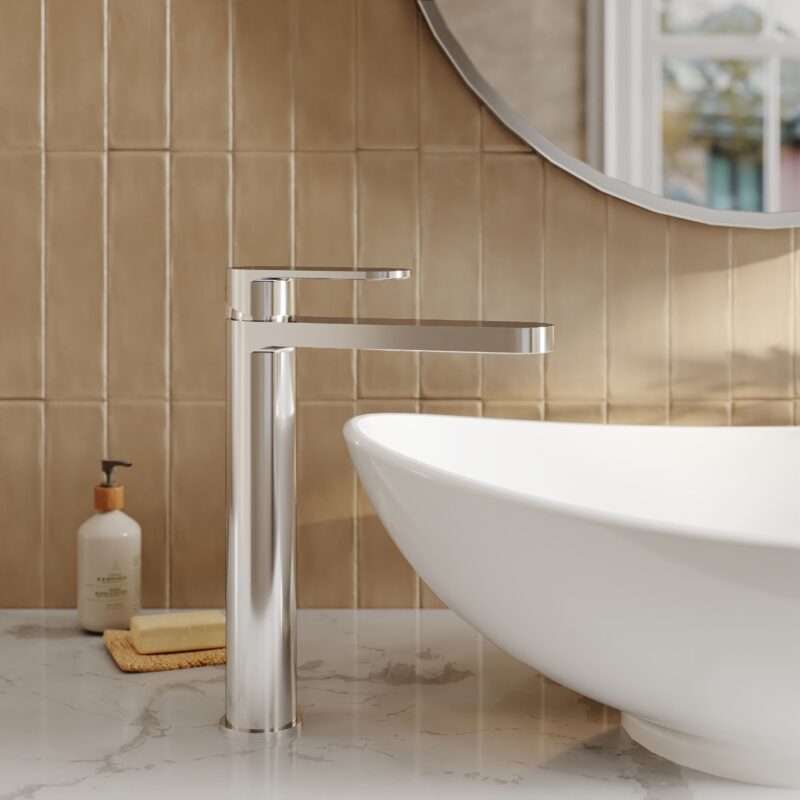 Nuie Binsey Chrome High Rise Mono Basin Mixer