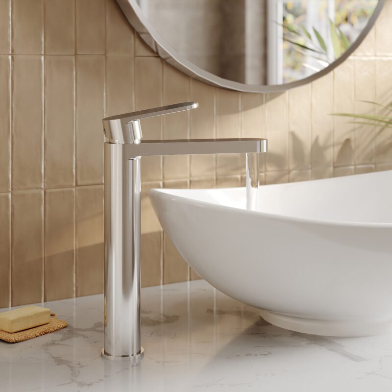 Nuie Binsey Chrome High Rise Mono Basin Mixer