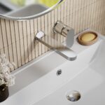 Nuie Binsey Chrome 2 Hole Wall Basin Mixer