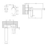 Nuie Binsey Chrome 2 Hole Wall Basin Mixer
