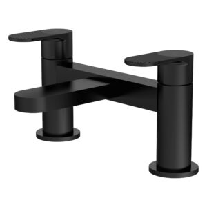 Nuie Cyprus Matt Black Deck Mounted Bath Filler