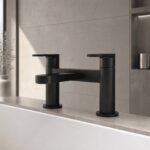 Nuie Cyprus Matt Black Deck Mounted Bath Filler