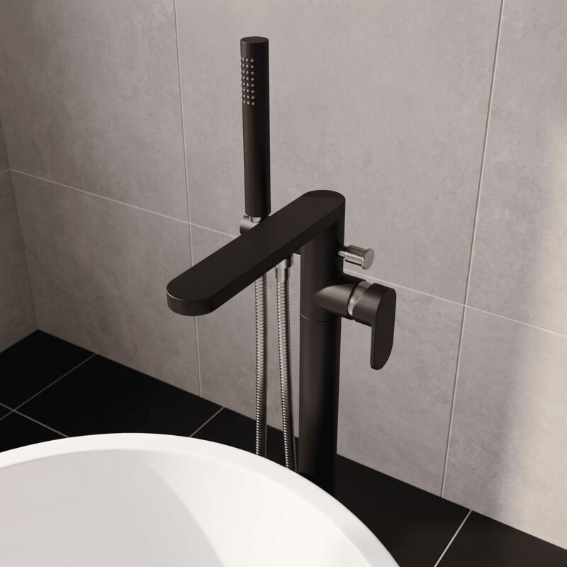 Nuie Binsey Freestanding Matt Black Bath Shower Mixer