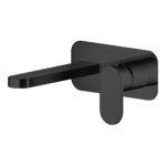 Nuie Binsey Matt Black 2 Hole Wall Basin Mixer with Backplate