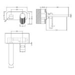 Nuie Cyprus Matt Black 2 Hole Wall Basin Mixer