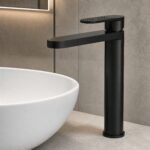 Nuie Cyprus Matt Black High Rise Mono Basin Mixer