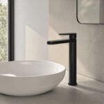 Nuie Cyprus Matt Black High Rise Mono Basin Mixer