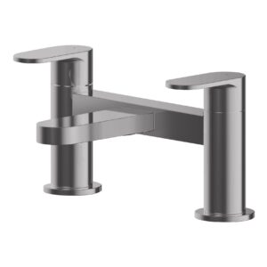 Nuie Binsey Brushed Pewter Deck Mounted Bath Filler