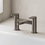 Nuie Binsey Brushed Pewter Deck Mounted Bath Filler