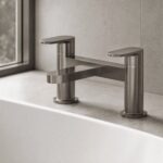 Nuie Binsey Brushed Pewter Deck Mounted Bath Filler
