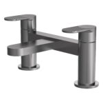 Nuie Cyprus Brushed Pewter Deck Mounted Bath Filler