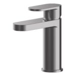 Nuie Binsey Brushed Pewter Mono Basin Mixer with Push Button Waste