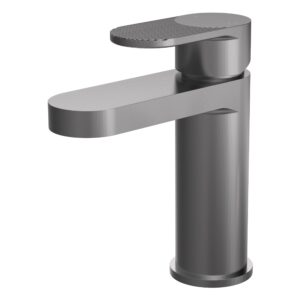 Nuie Cyprus Brushed Pewter Fluted Mono Basin Mixer with Waste