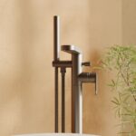 Nuie Cyprus Brushed Pewter Freestanding Bath Shower Mixer