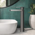 Nuie Binsey Brushed Pewter High Rise Mono Basin Mixer