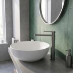 Nuie Binsey Brushed Pewter High Rise Mono Basin Mixer