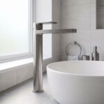 Nuie Cyprus Brushed Pewter High Rise Mono Basin Mixer