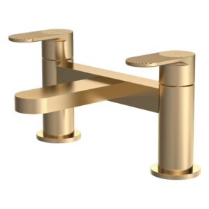 Nuie Cyprus Brushed Brass Deck Mounted Bath Filler