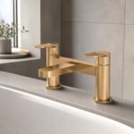 Nuie Cyprus Brushed Brass Deck Mounted Bath Filler