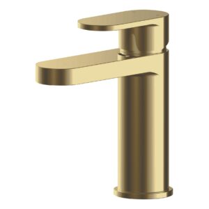 Nuie Binsey Brushed Brass Mono Basin Mixer with Push Button Waste