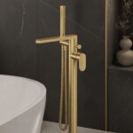 Nuie Binsey Brushed Brass Freestanding Bath Shower Mixer