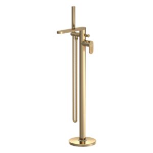 Nuie Cyprus Brushed Brass Freestanding Bath Shower Mixer