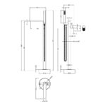 Nuie Cyprus Brushed Brass Freestanding Bath Shower Mixer