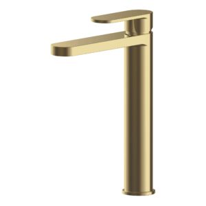 Nuie Binsey Brushed Brass High Rise Mono Basin Mixer
