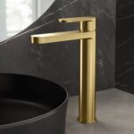 Nuie Binsey Brushed Brass High Rise Mono Basin Mixer