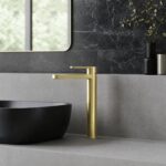 Nuie Binsey Brushed Brass High Rise Mono Basin Mixer