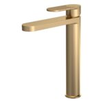 Nuie Cyprus Brushed Brass High Rise Mono Basin Mixer