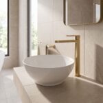 Nuie Cyprus Brushed Brass High Rise Mono Basin Mixer