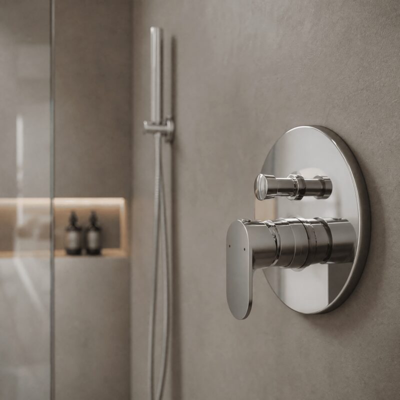 Nuie Binsey Chrome Single Lever Manual Shower Valve with Diverter