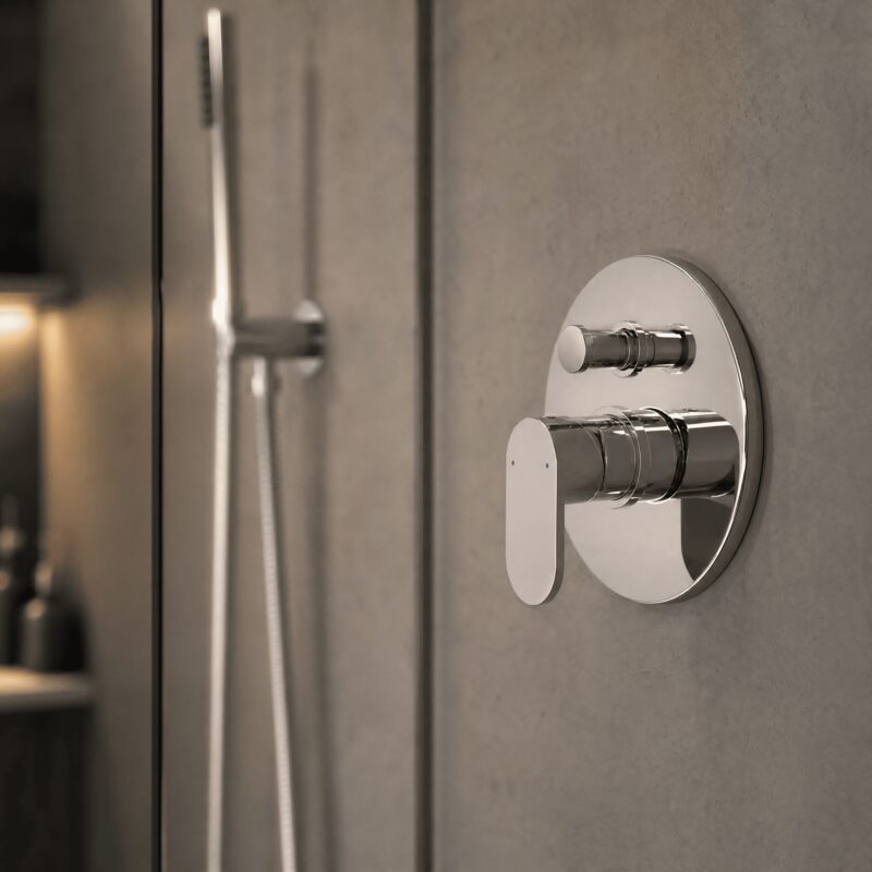 Nuie Binsey Chrome Single Lever Manual Shower Valve with Diverter