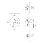 Nuie Binsey Chrome Single Lever Manual Shower Valve with Diverter