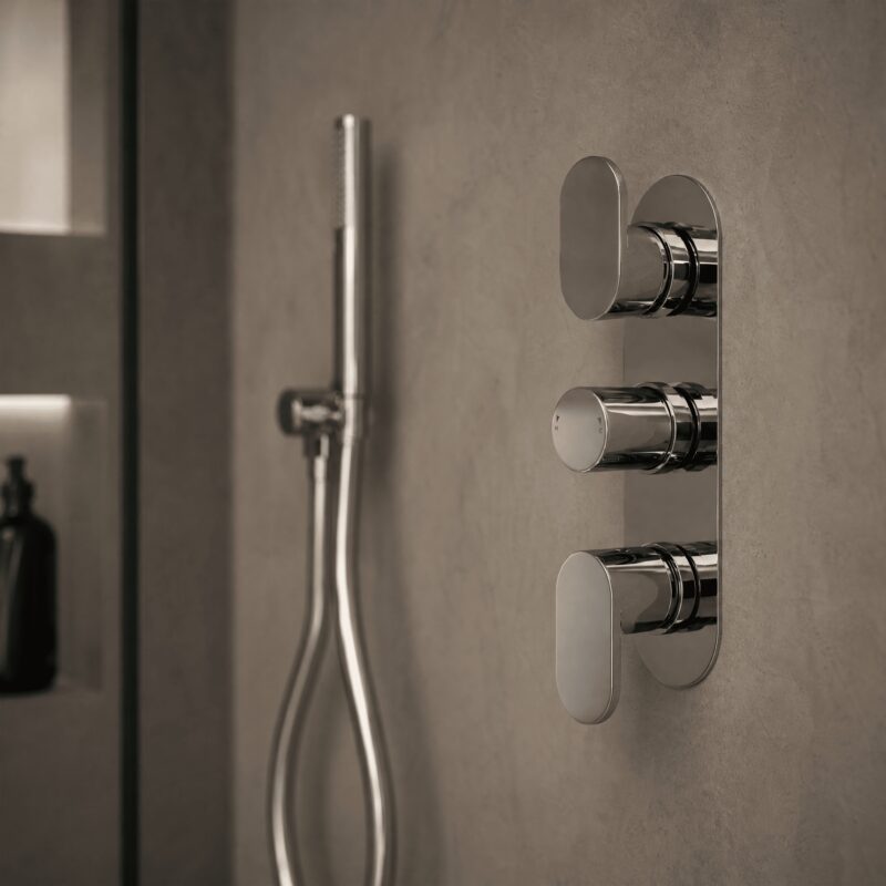 Nuie Binsey Chrome Triple Thermostatic Shower Valve with Diverter