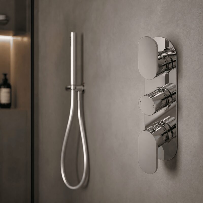 Nuie Binsey Chrome Triple Thermostatic Shower Valve with Diverter
